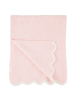 Scallop Chenille Blanket Pink