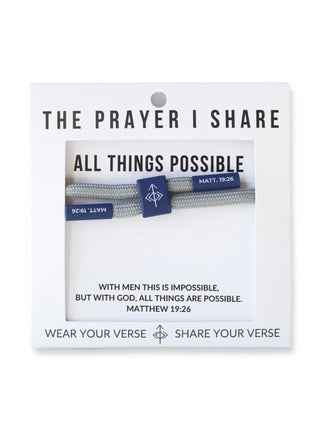 The Prayer I Share Cord Bracelet All Things Possible