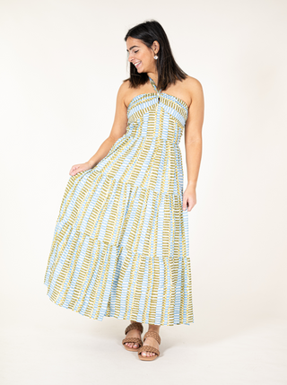 Coastal Breeze Halter Maxi Dress