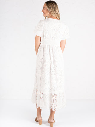 Eyelet Lace Midi Dress