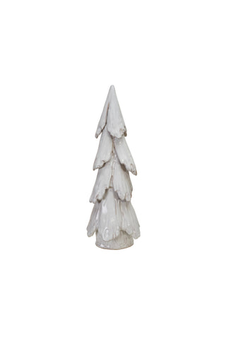 Decorative white tree sculpture on a white background