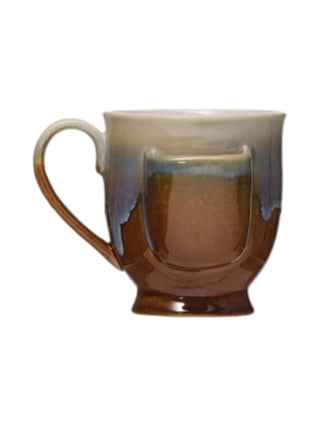 Stoneware Mug w/ Tea Bag Holder Brown