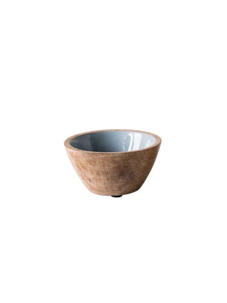 Mango Wood Bowl Blue