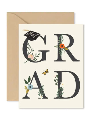 Floral Grad Card