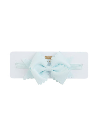 Scallop Bow Headband Light Blue