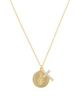 Cross & Coin Necklace