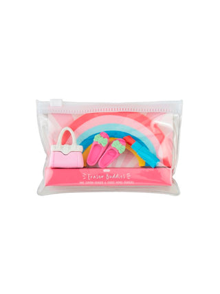 Eraser Buddy Sets Pink/Blue Rainbow