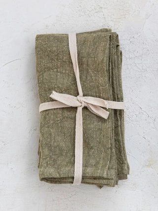 Stonewashed Linen Napkins Green