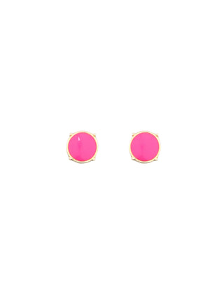 Color Circle Stud Earrings Pink