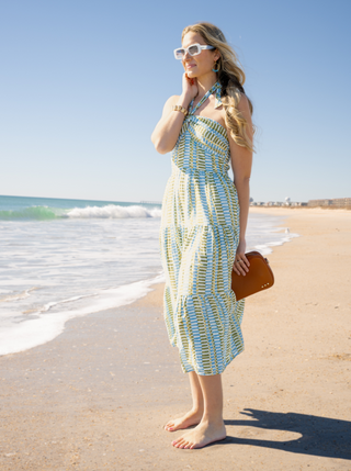 Coastal Breeze Halter Maxi Dress