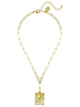 Susan Shaw | 24k Gold | Oyster Stamp Necklace