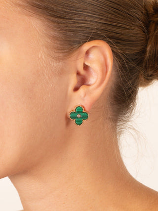 Crystal Clover Stud Earrings