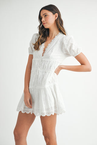 Eyelet Lace Mini Dress