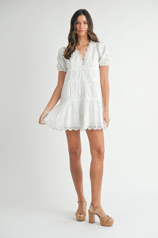 Eyelet Lace Mini Dress