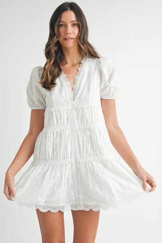Eyelet Lace Mini Dress