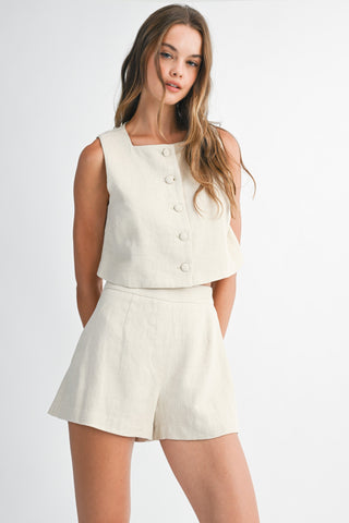 Big Button Crop Top