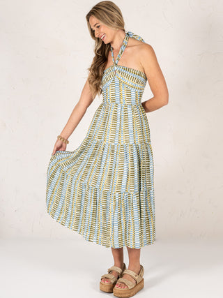 Coastal Breeze Halter Maxi Dress