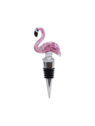 Glass Figure Wine Stopper Flamingo
