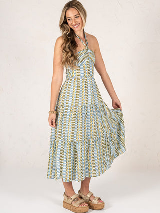 Coastal Breeze Halter Maxi Dress