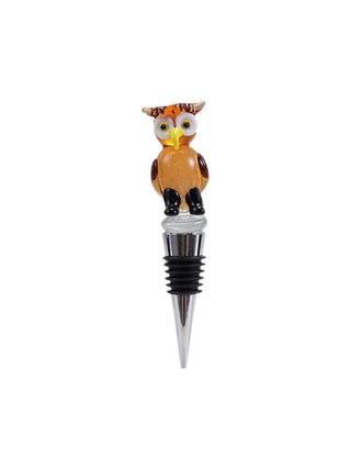 Glass Figure Wine Stopper Owl