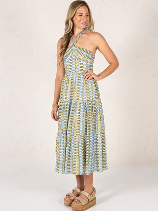 Coastal Breeze Halter Maxi Dress