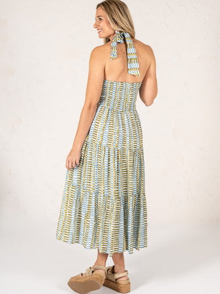 Coastal Breeze Halter Maxi Dress