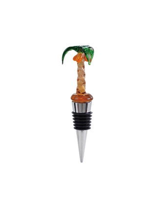 Glass Figure Wine Stopper Palm Tree