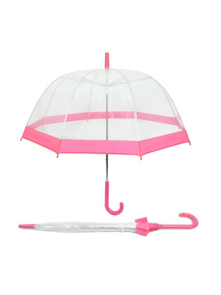 Clear Umbrella W/ Color Border Pink