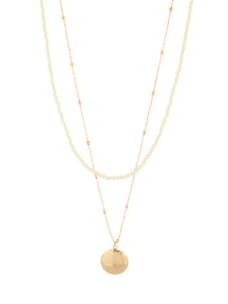 Locket & Pearl Necklace Set