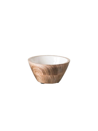 Mango Wood Bowl Natural/White