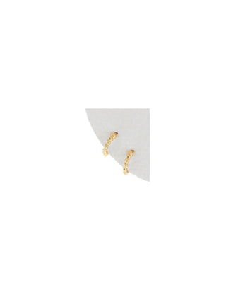 Gold Textured Hoops Beaded