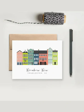 Charleston Rainbow Row - Greeting Card