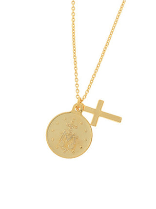 Cross & Coin Necklace
