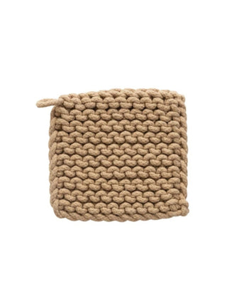 Cotton Crocheted Pot Holder Brown