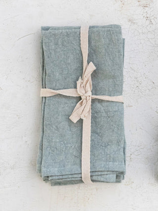 Stonewashed Linen Napkins Blue