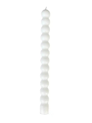 Blue & White Taper Candle White Bauble