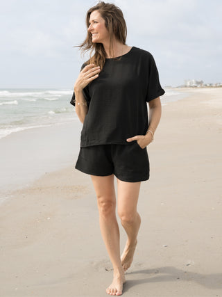 Crinkle Shorts Black
