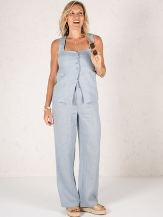 Blair Linen Pants Light Blue