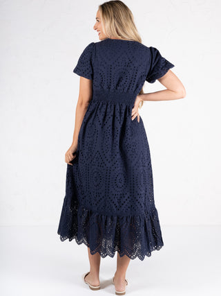Eyelet Lace Midi Dress