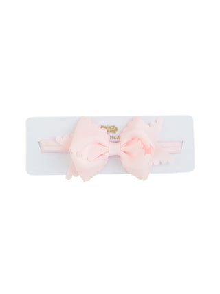 Scallop Bow Headband Light Pink