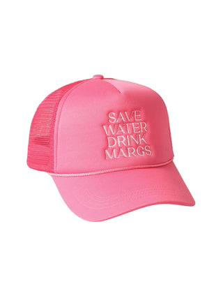 "Save Water Drink Margs" Embroidered Hat Fuschia