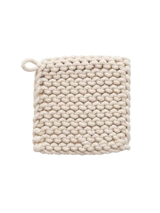 Cotton Crocheted Pot Holder Cream