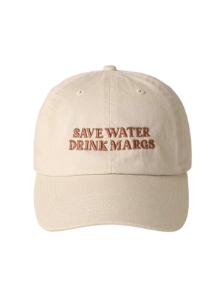 "Save Water Drink Margs" Embroidered Hat Taupe