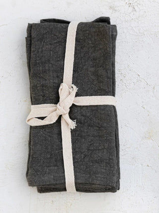 Stonewashed Linen Napkins Gray