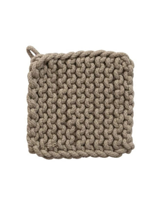 Cotton Crocheted Pot Holder Green