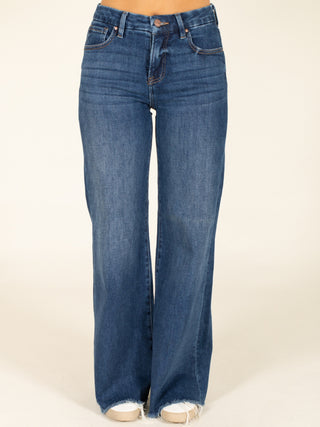 High Rise Blue Wide Jeans Dark