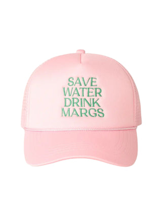"Save Water Drink Margs" Embroidered Hat Pink