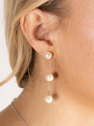 Floating Pearl Dangle Earrings