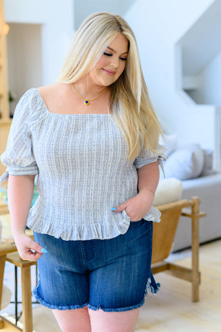 Striped Smocked Blouse