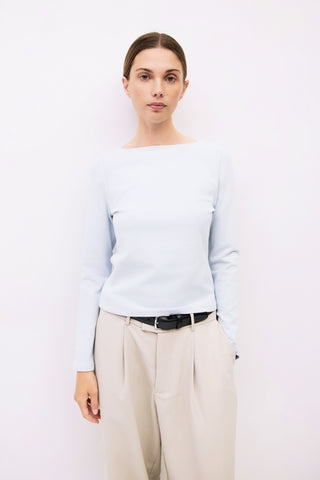 Boat Neck Long Sleeve Top